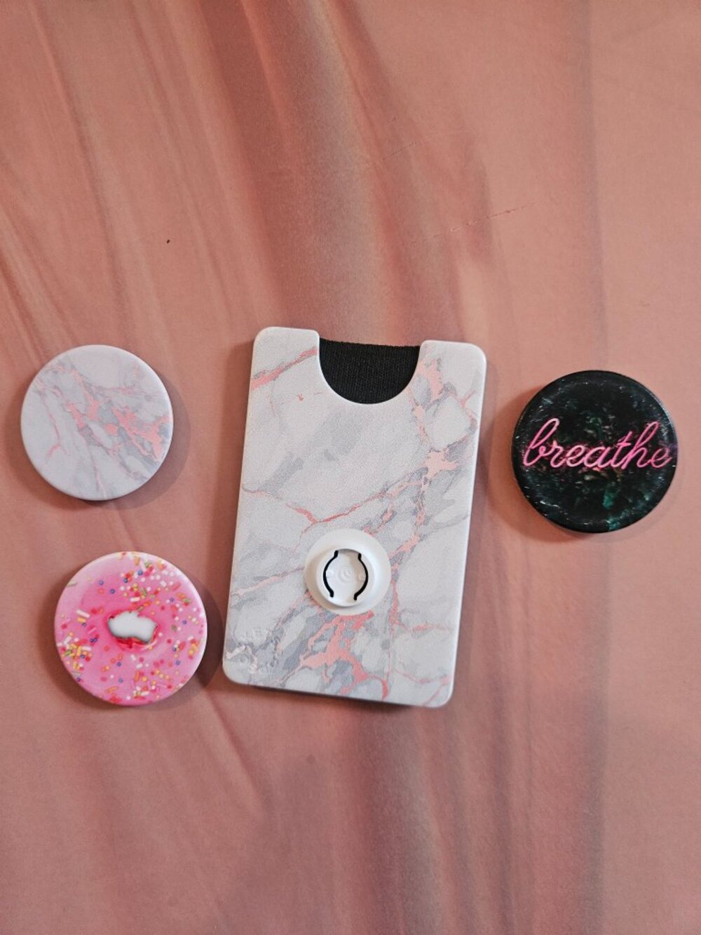 PopSockets Bundle – Marble PopWallet+ & 3 Swappable Tops